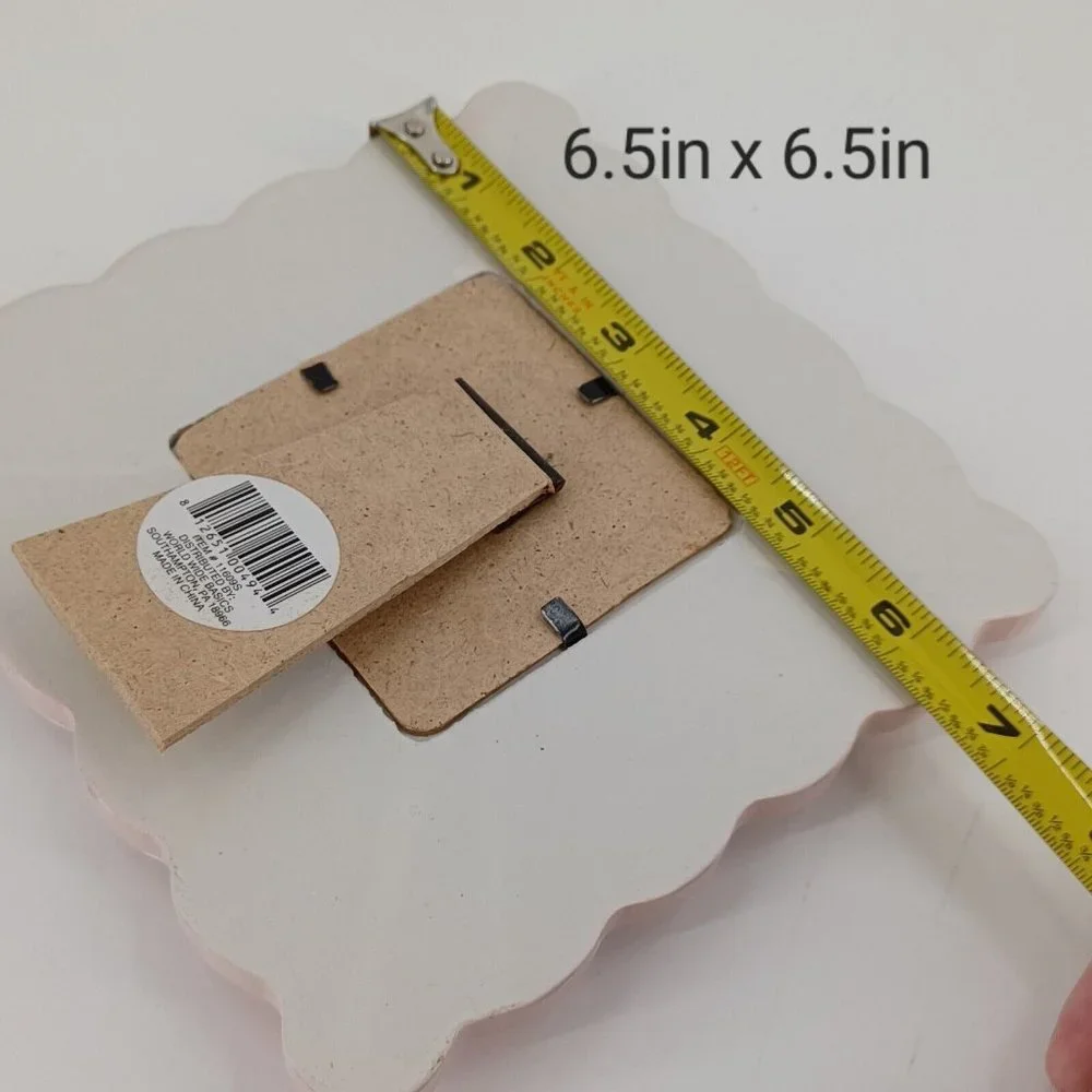 Newborn Baby Girl Photo Frame Gift Pink 3x3 Picture Free Stand Wood 6.5x6.5 Dime - Picture 12 of 12